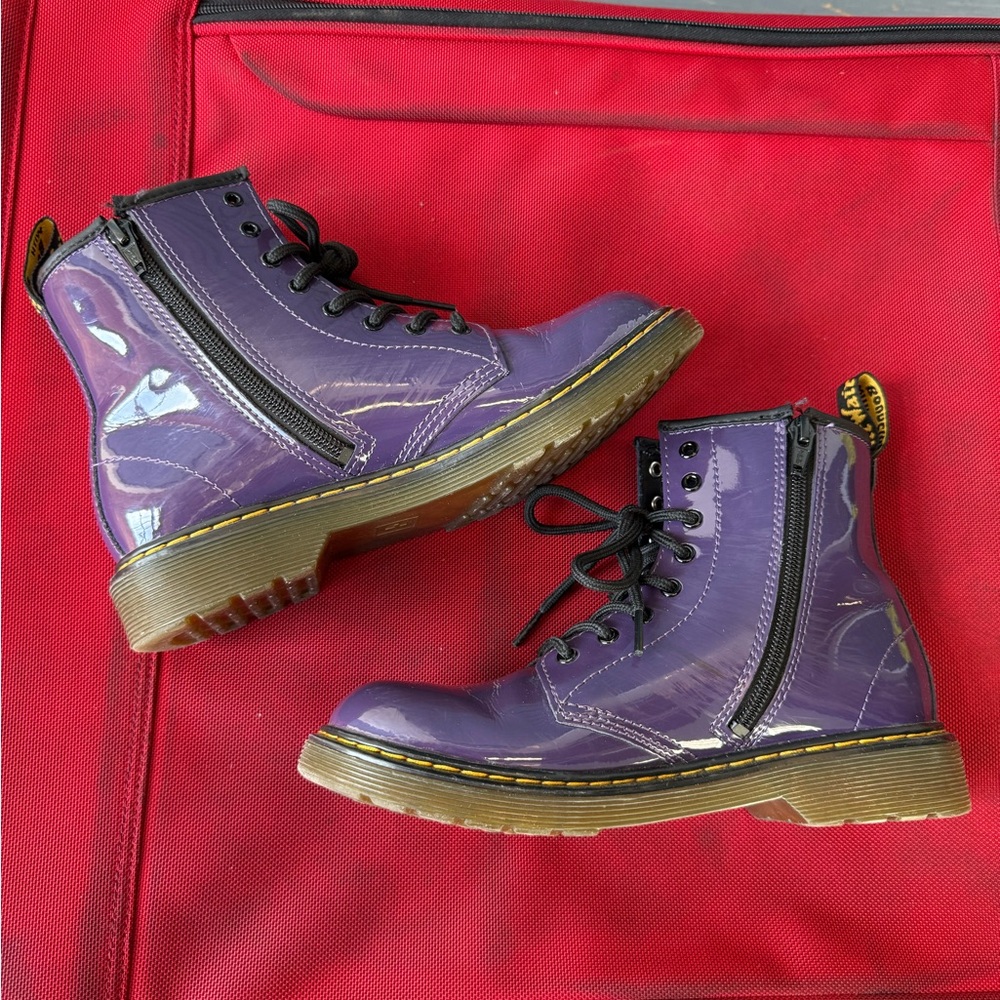 Dr. Martens Purple Patent Leather Boots